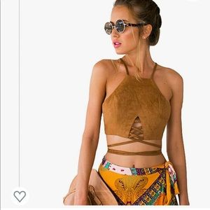 Boho cami top tie up (perfect for Coachella!!)